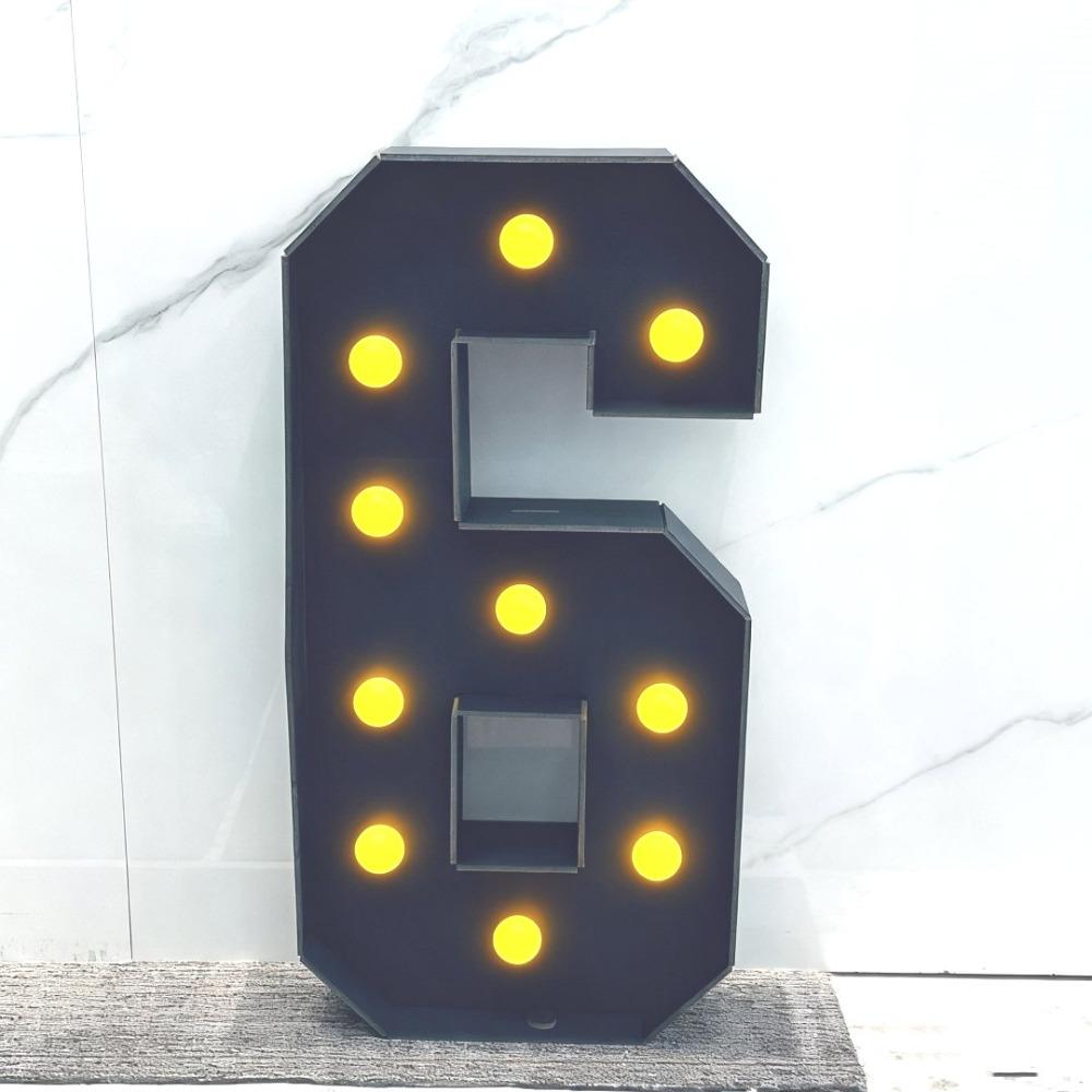 With Yellow Light Black 3FT 91.5cm Marquee Numbers – Fits Birthdays, Anniversaries, Back-to-School & Retirements – Adorn with Balloons/Flowers