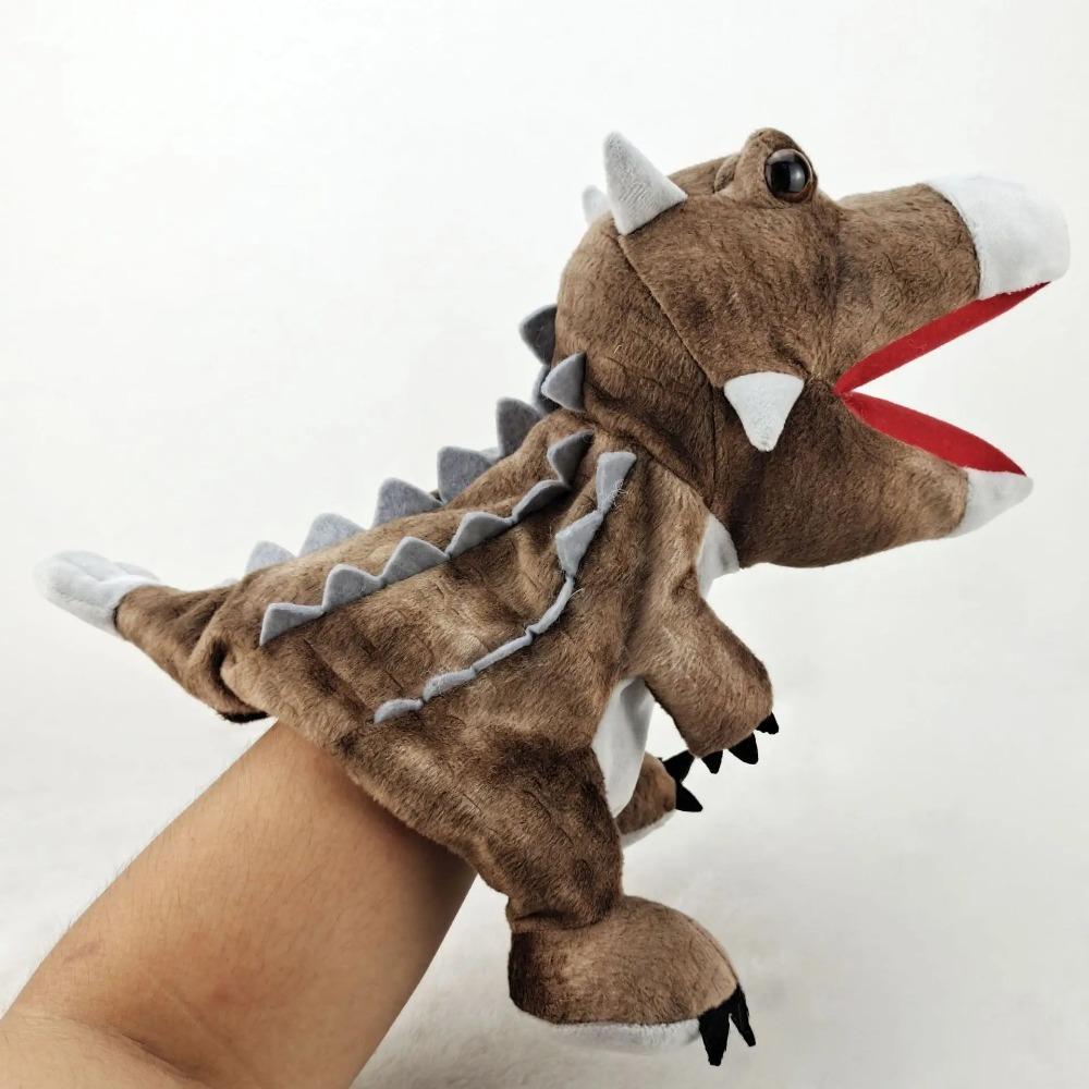 New 11 style Dinosaur Hand Puppet Plush toys Kindergarten performance Hand control glovesTriceratops Tyrannosaurus Dilophosaurus