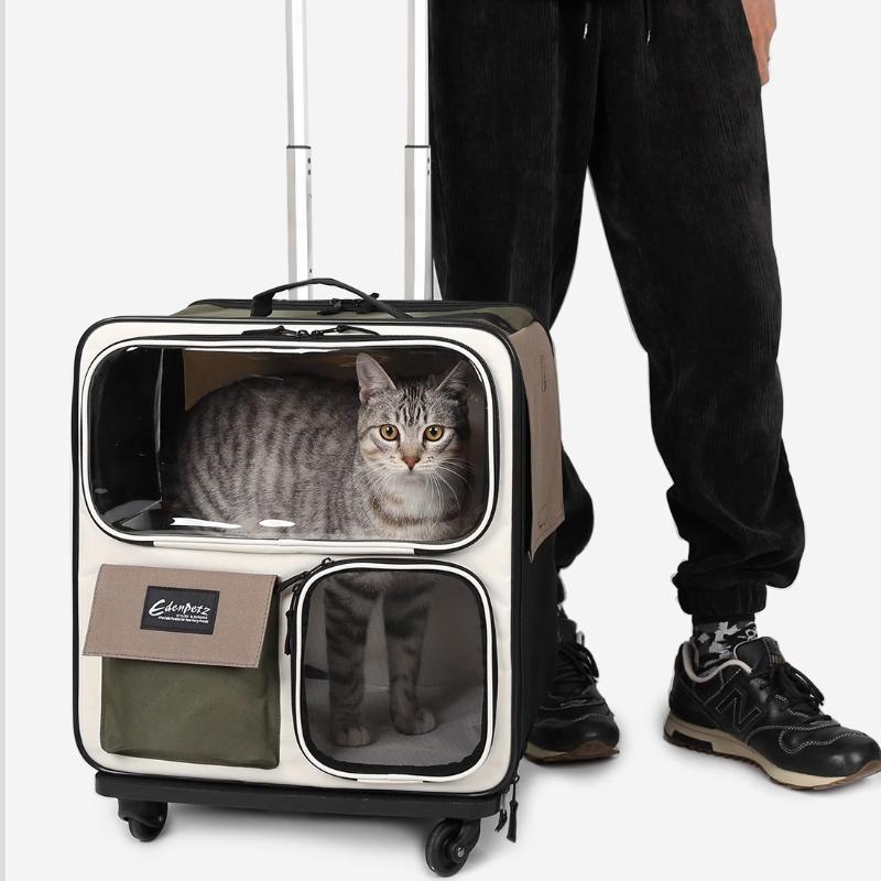 3-in-1 Portable Pet Backpack Lightweight Cat Carriers Large Capacity Dog Travel Bag for Outdoor Removable Pet Suitcase