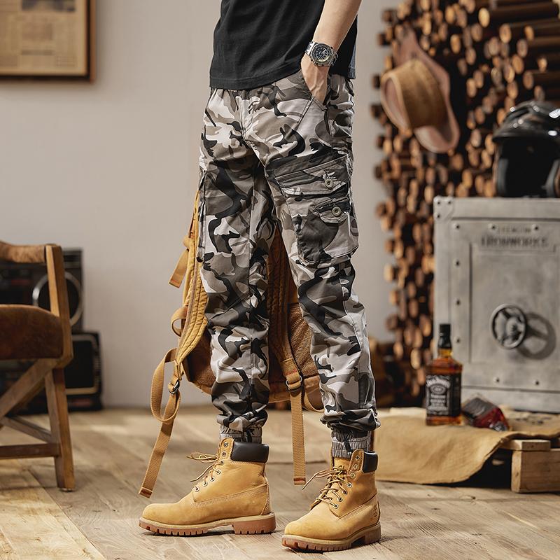 

Весняно-осінні камуфляжні робочі штани з декількома сумками Чоловічі модні брюки American High Street Straighting Casual Pants Loose Haren Pants 38