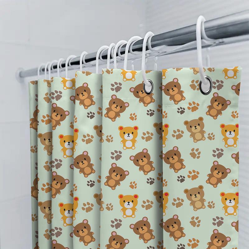 Snowman Christmas Shower Curtain Waterproof Polyester Fabric Print Bathroom Decorations For Kids Gift Home Decoration 72X84 Inch