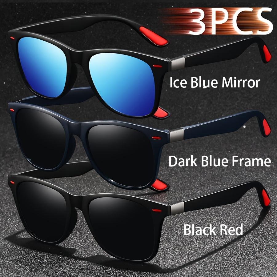 3PCS Fashionable Retro Men Women Shared Square Sunglasses Classic Driving Fishing Travel Tropical Beach Vacation Glasses