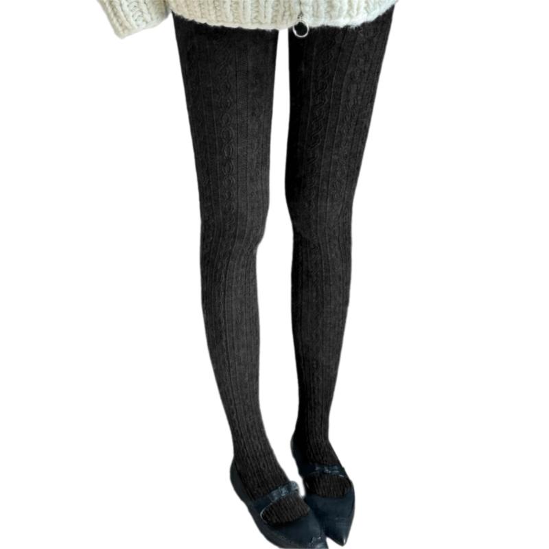 Women Japanese Twist Striped Pattern Jacquard Stockings Pantyhose Spring Fall Opaque Tights Bottoming Leggings Hosiery