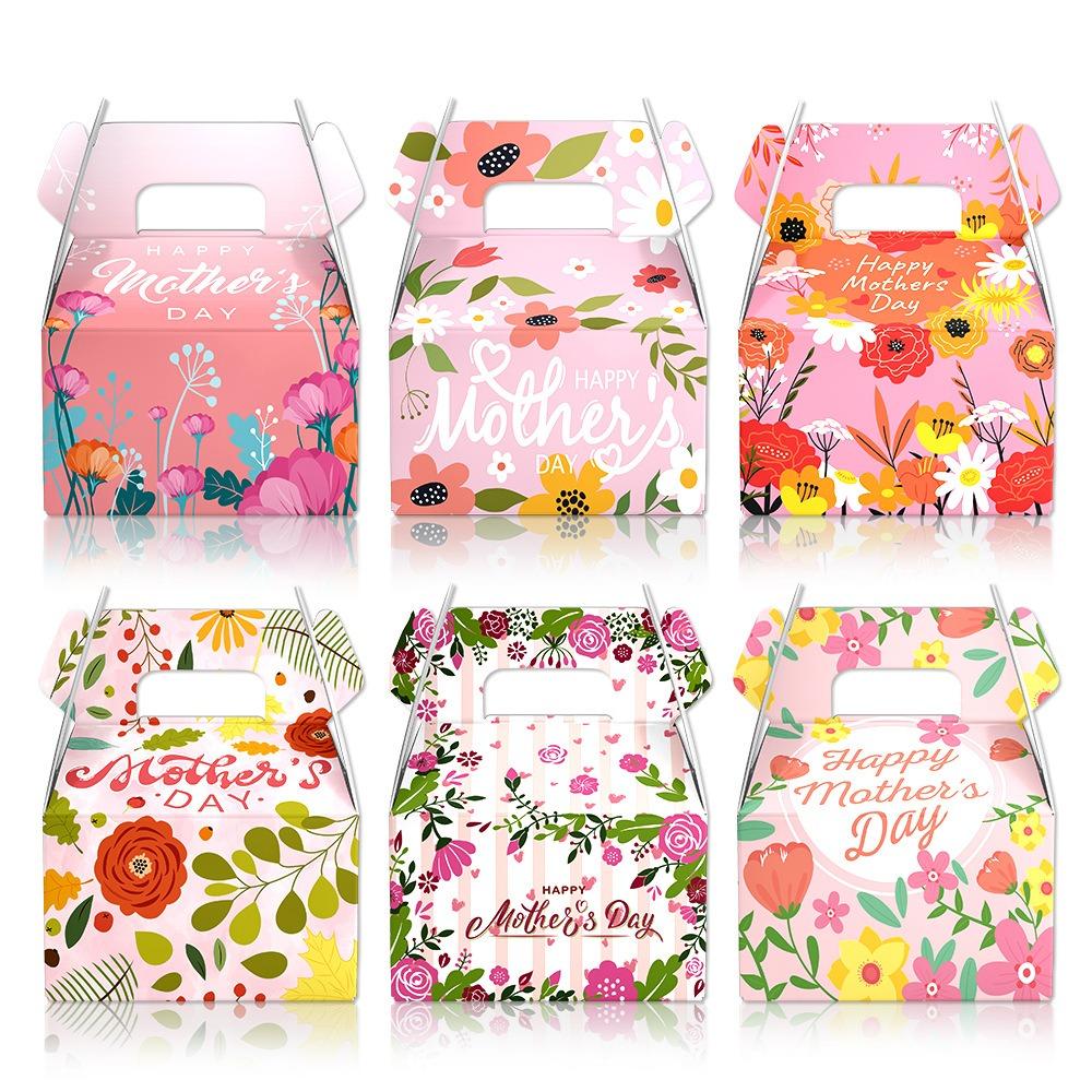 6pcs Cartoon Flowers Candy Boxes Paper Box Candy Cookie Box Gift Packaging Boxes Home Party Decor