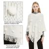 New Imitation Cashmere Warm Shawl Plus Size Rabbit Fur Ball Wrap Cloak Solid Color Tassels Scarf