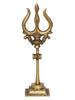 Golden Brass Handcrafted Trishul With Damru Statue, Trishul, For Pooja Mandir