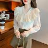 Camicie da donna vintage primavera estate pizzo lolita elegante manica lunga balza camicetta ufficio donna moda