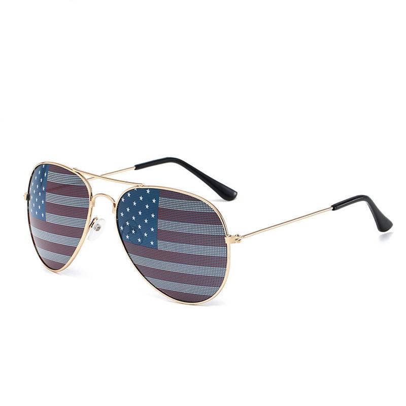 American Flag Aviator Sunglasses UV Protection Patriotic Shades for 4th of July & Outdoor Activities KJ095