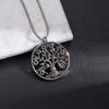 European and American Titanium Steel Tree of Life Pendant Trendy Gift Christmas Round Brand Necklace Stainless Steel