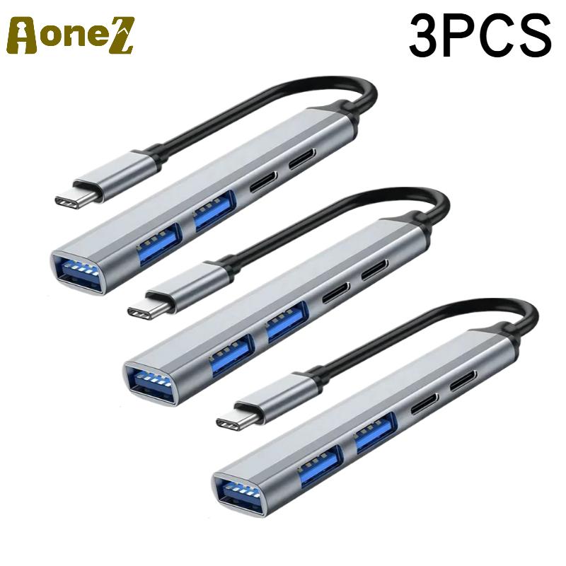 1-3PCS PD 65W Type-C To USB 3.0 Hub 5-Port OTG Multi-Port Splitter Adapter Compatible with MacBook Pro 13/15/Air/Pro Computers