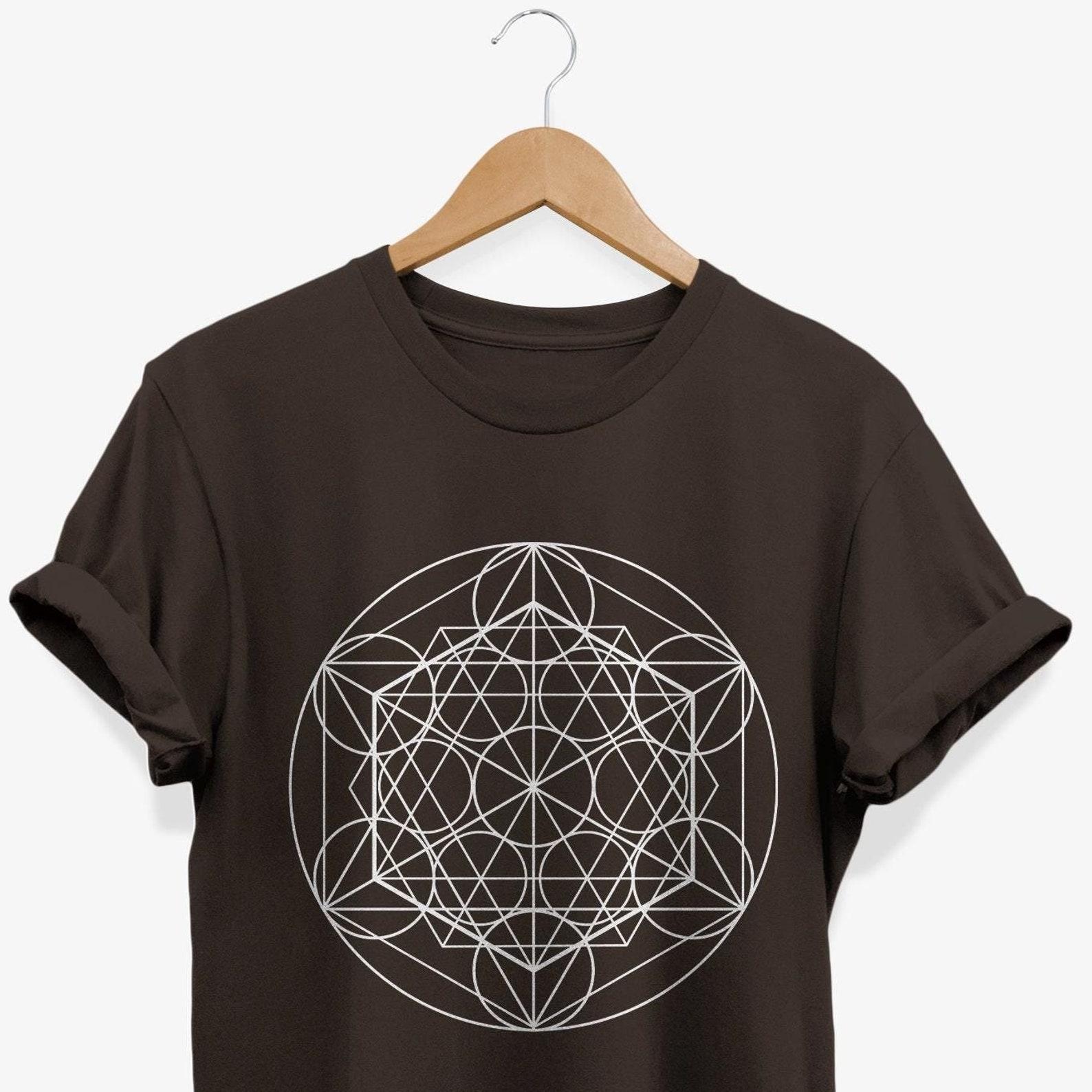 Minimalist Sacred Geometry T-shirt | Geometric Shape Graphic Tee | Artsy Festival Clothing | Psychedelic Gifts S