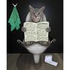 Round Diamond 5D DIY Diamond Painting "Cat Reading Newspaper" Embroidery Cross Stitch Mosaic Decoration Gift