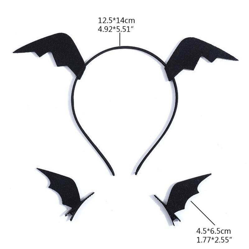 Cosplay Bat Headband Cartoon Bat Wing Hair Clips for Halloween Party Wear Hair Band Birthday Headpiece Party Supplies