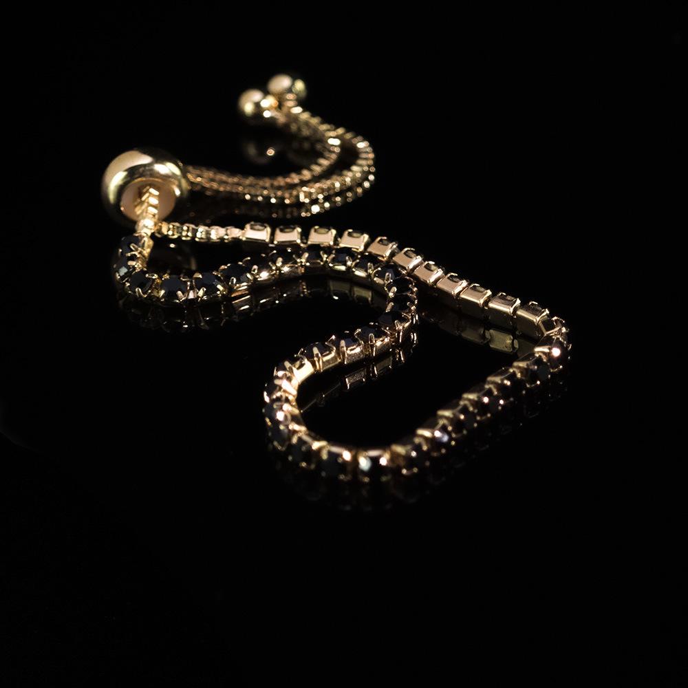 Zircon Adjustable Tennis Bracelet, Luxury Women's Jewelry with Full Diamond Design