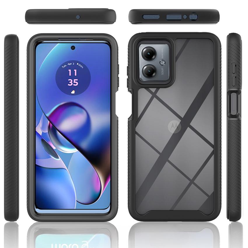 360 Degree Full Coverage Case for Moto G14 G54 G84 G24 G04 G04s E14 Funda Clear Transparent Shell With Screen Protector Shockproof Phone Cover