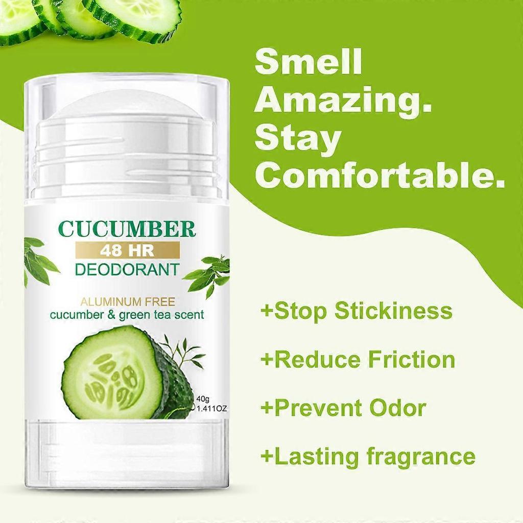 Cucumber Deodorant Stick, Cucumber 48h Protection Deodorant, Cucumber Whole Body Deodorant Stick for Women, Aluminum-Free
