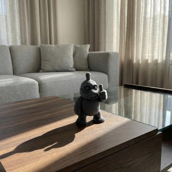 3D Printed Gorilla Ornament Cartoon Thumb-up Orangutan Figurine Animal Statue Sculpture Home Office Desktop Decoration