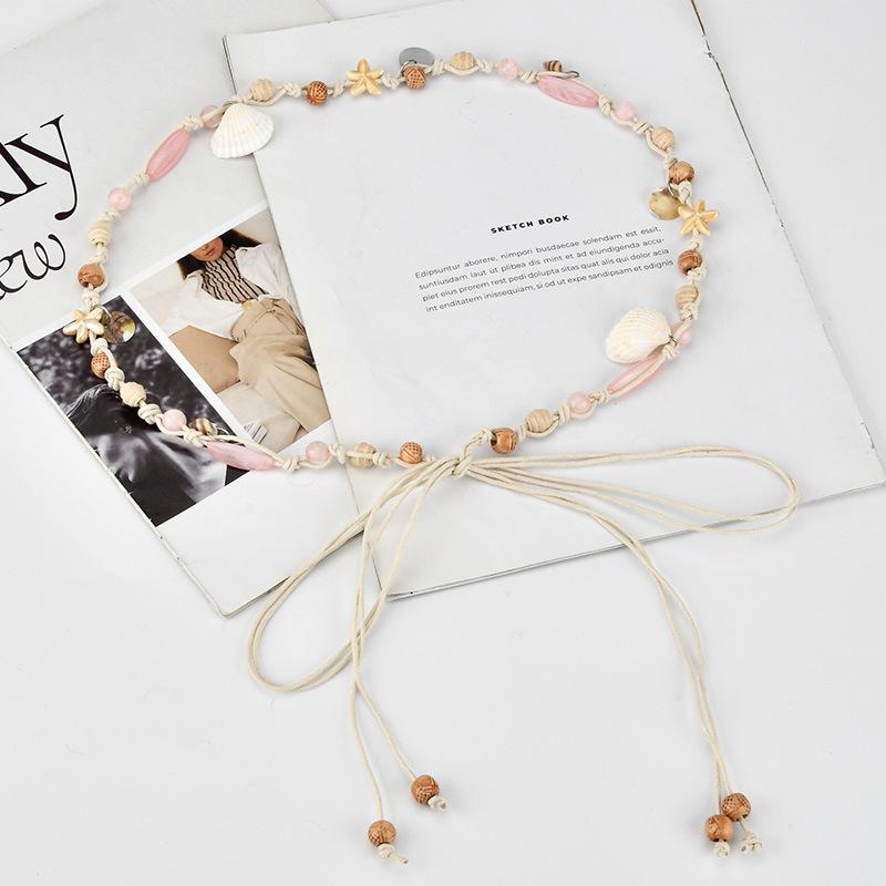 Temperament Seaside Vacation Style Shell Starfish Beaded Waist Chain Women's Bohemian Personality Decorative Dress Belt