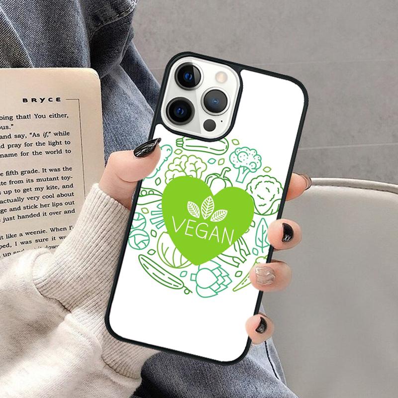 Vegan Love Animal Phone Case for iPhone 17 Air 16 16e 15 Plus for Apple 13 11 12 14 Pro Max Cover coque Shell