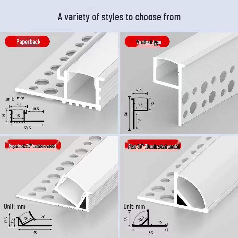 Single-Sided Upward-Emitting Recessed Linear Light - Double Eyelid Aluminum Channel