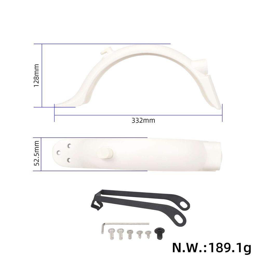 Rear Mudguard Kit Scooters Rear Fenders Replacement Accessory with Mudguard Bracket Compatible with M365/1S/ProPro2