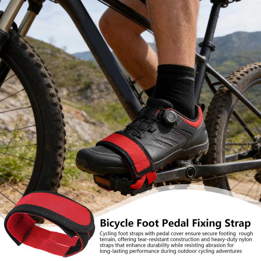 Adjustable Bike Pedal Straps Nylon Foot Retainers to Secure Feet & Improve Pedaling Fit for Mountain Road & Folding Bicycles