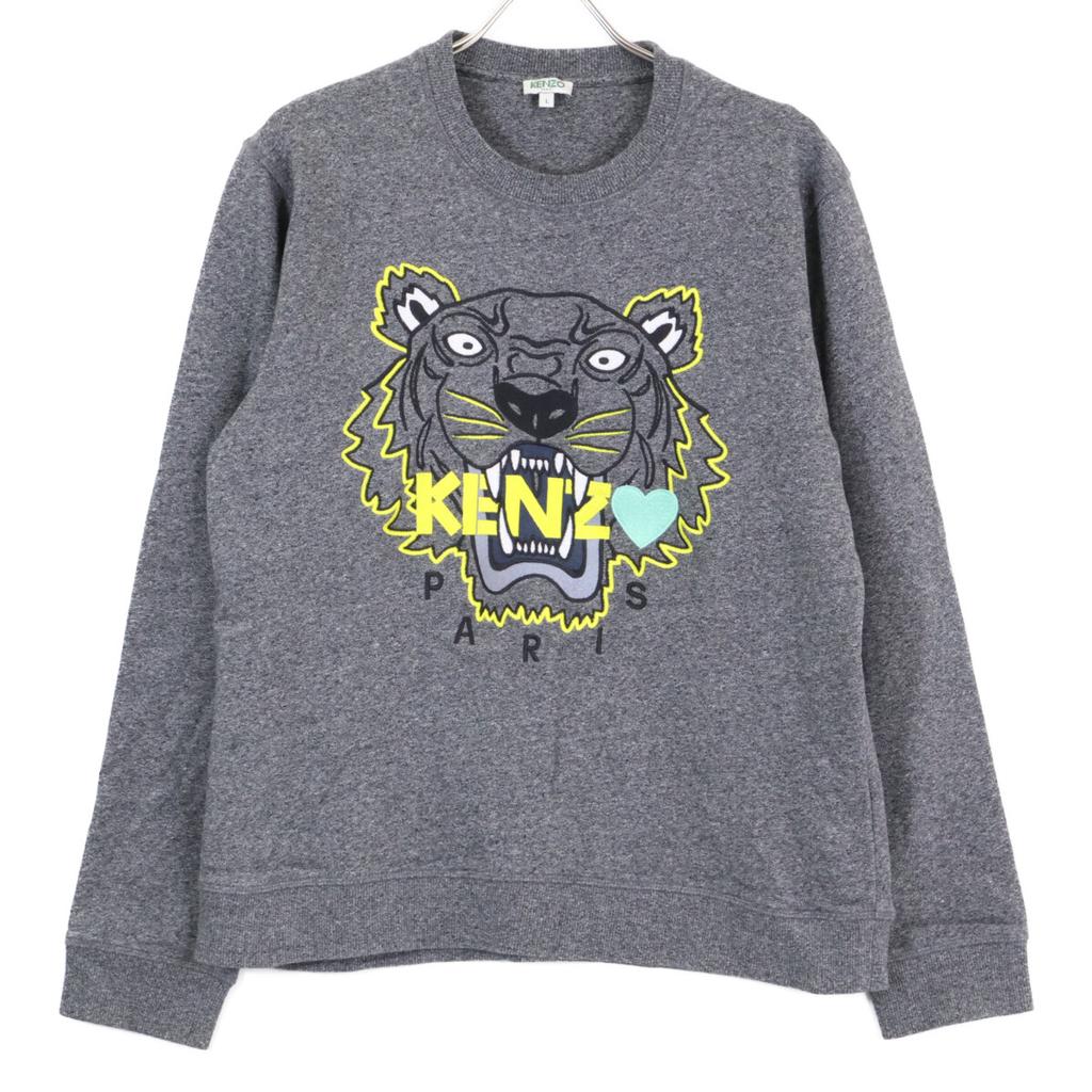 KENZO [Domestic Regular] Tiger Embroidered Crew Neck Sweatshirt/ tops L grayUsed