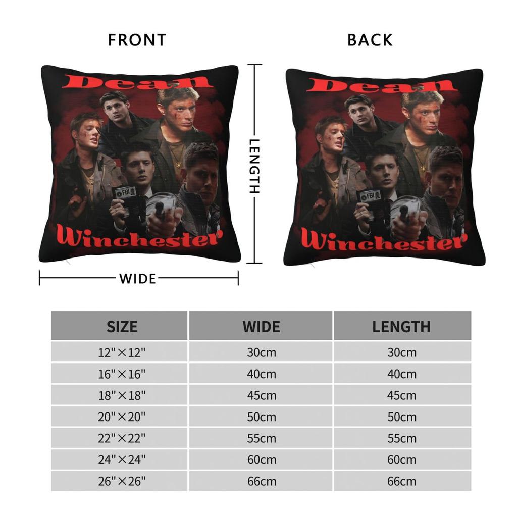 Dean Winchester Supernatural Television Pillow Cover Cushion Cover Pillow Case Retro Trendy Pillowcases For Sofa Home Decoration