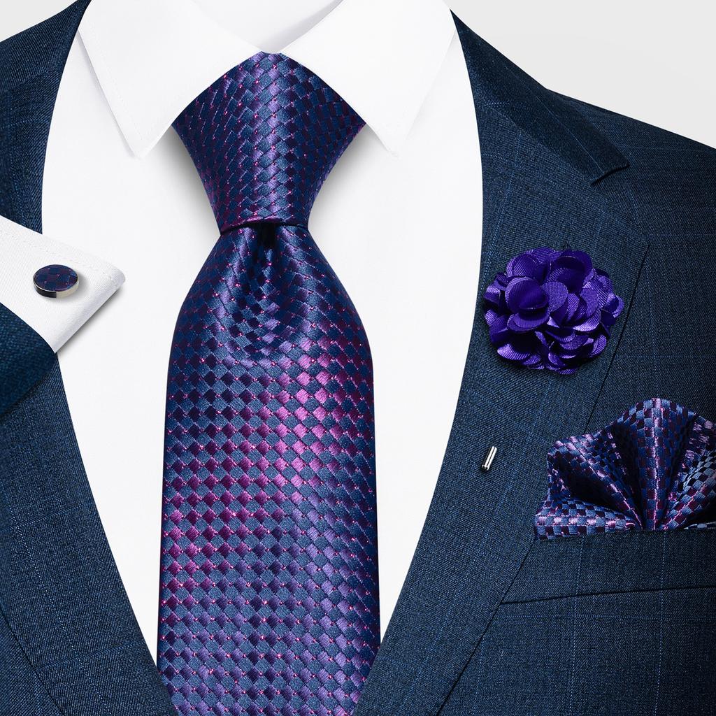 Fashion Men'S Paisley Tie Suit Pocket Towel Set 8Cm Polyester Jacquard Business Dress Tie