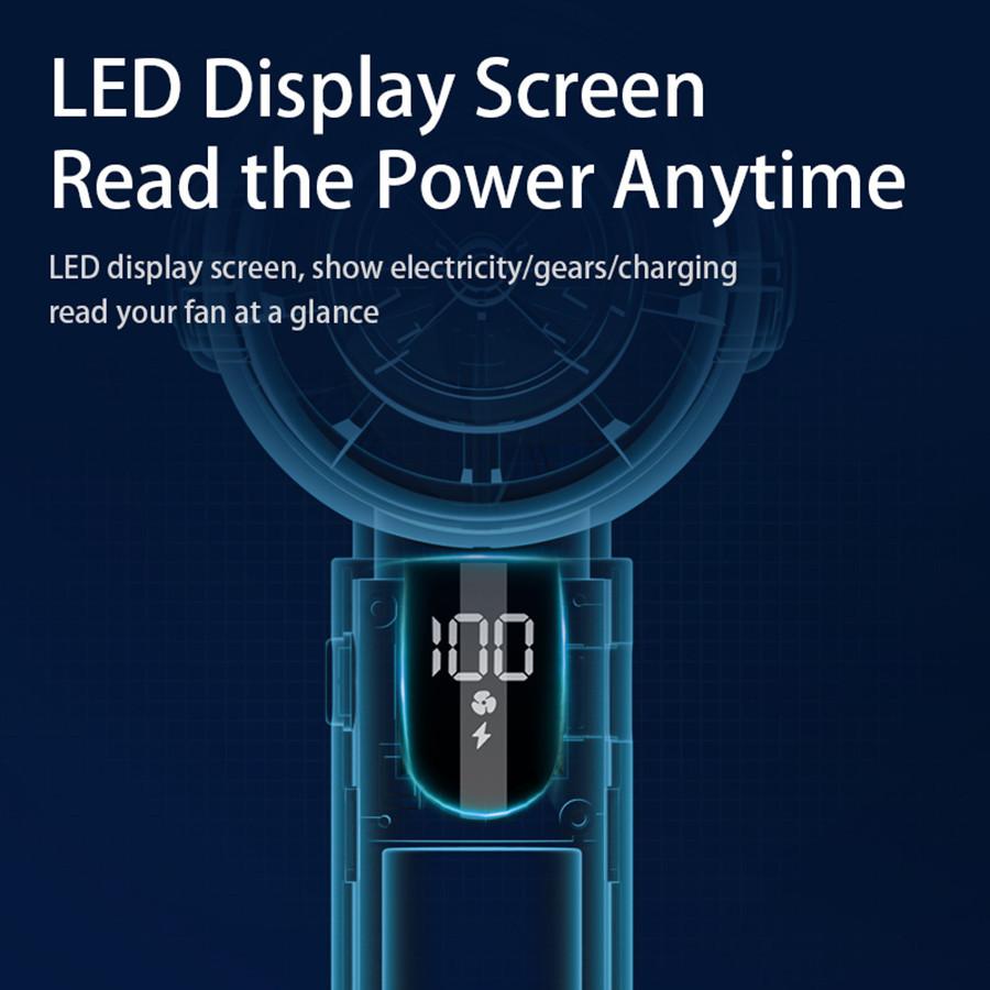 4,5W přenosný ventilátorový chladič Dobíjecí ruční mini ventilátor klimatizace Malý ventilátorový chladič vzduchu s LED displejem