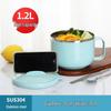 ZISIZ 304 Stainless Steel Instant Noodle Bowl with Lid, 1200ml