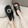 Fashion Platform Rhinestone Fashion Slippers Women 2025 Summer New Non-slip Soft Sole Versatile Beach Sandals