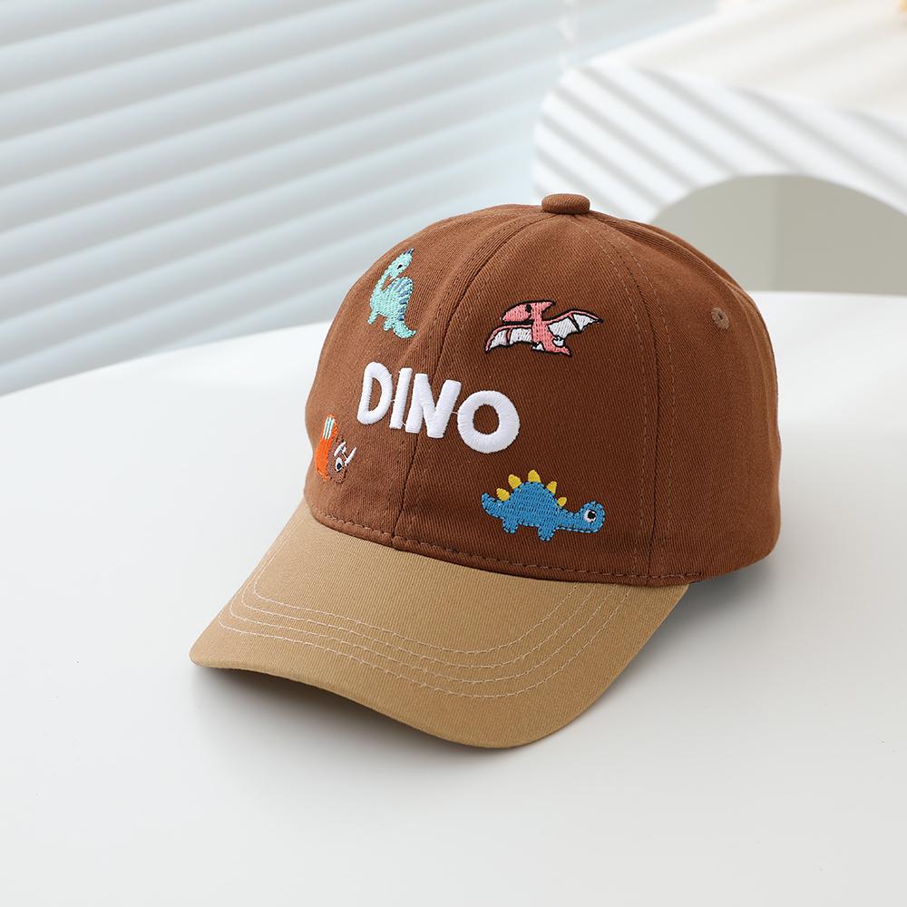 

Patchwork embroidered letter DINO cartoon pattern baseball cap for children - sweat-absorbing and breathable beanie hat One Size