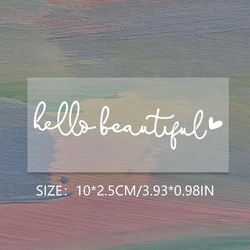 

10*2.5см Привет, Красивая Наклейка на Зеркало Привет, Красивая Персонализированная Декоративная Наклейка 10x2.5cm белый
