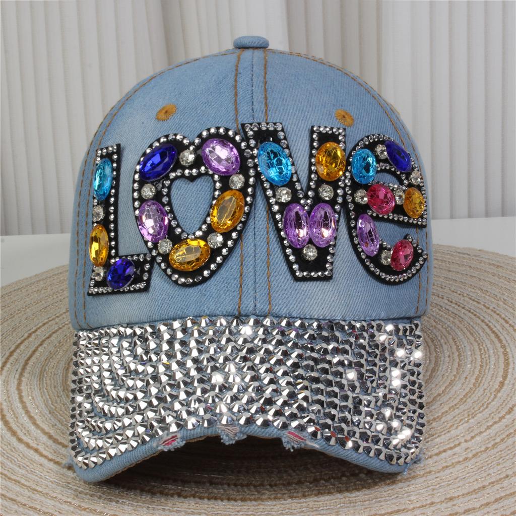 Fashionable Multiple Styles of Glittering Sequin Frayed Denim Baseball Caps, Suitable for Street Performances and Daily Outings