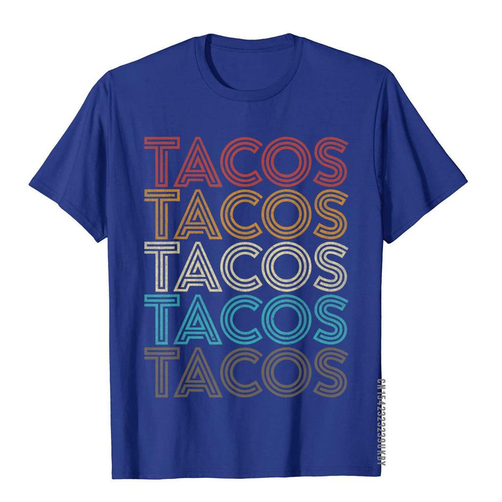 Retro Vintage Tacos Tuesday Mexican Food Party Funny Gift T-Shirt Comics T Shirts For Adult Cotton Tees Holiday Plain