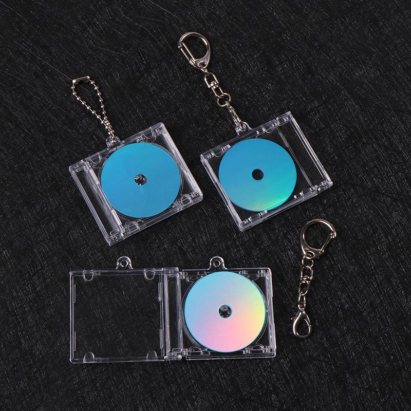 Mini CD Case Keychain for DIY Backpack Decor  Blank Album Shape 1PC Retro Music Album Pendant  Bag Hanging Accessory Creative