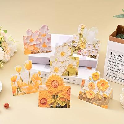10pcs/20pcs Art Floral Oil Painting Greeting Cards 3D Pop-up Recipient Weddings Thanksgiving Halloween Christmas Birthday Cards