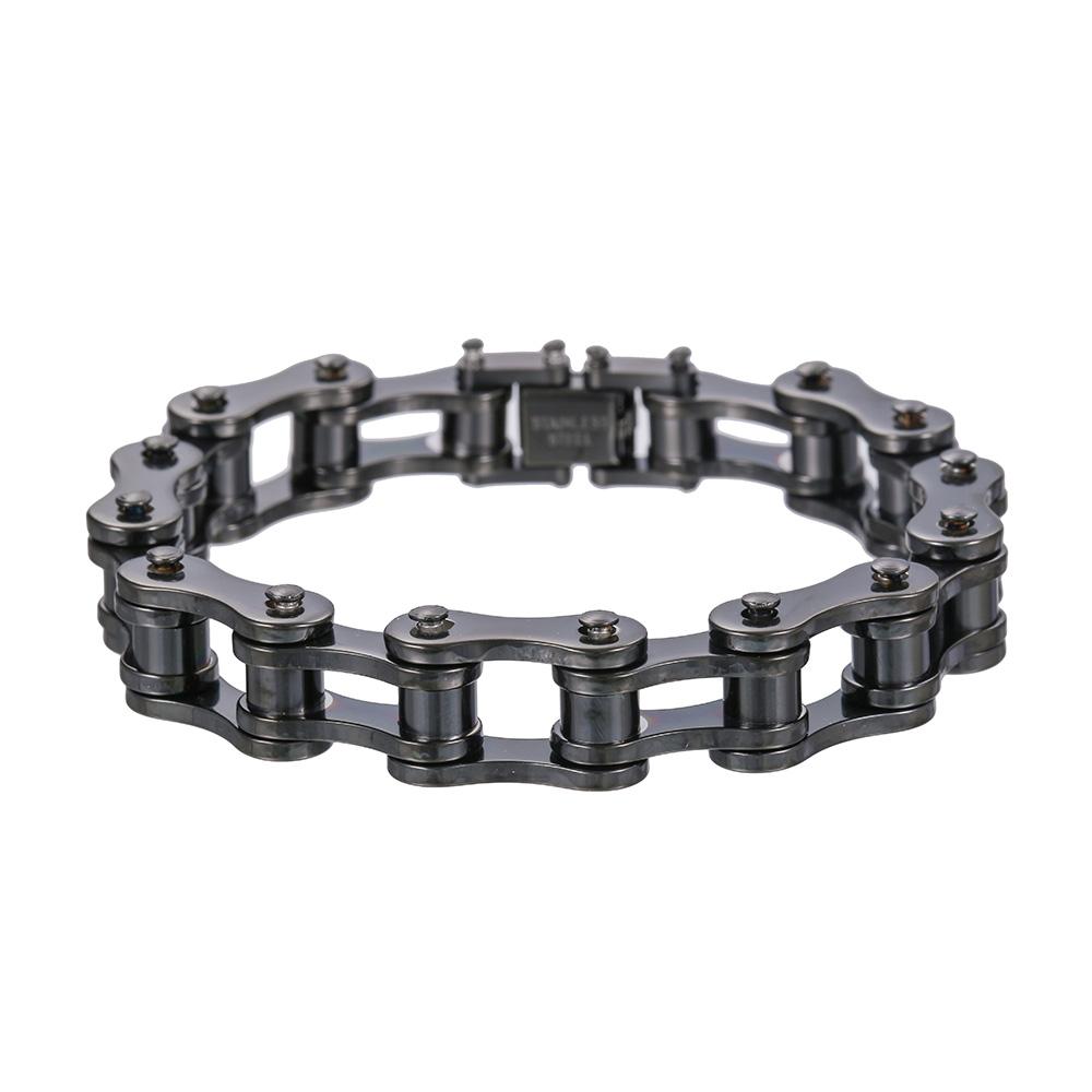 Hip Hop Retro Stainless Steel Motorcycle Chain Men Bracelet Male 12MM Wide Best Friends Mens Bracelets Bangles Punk Jewelry