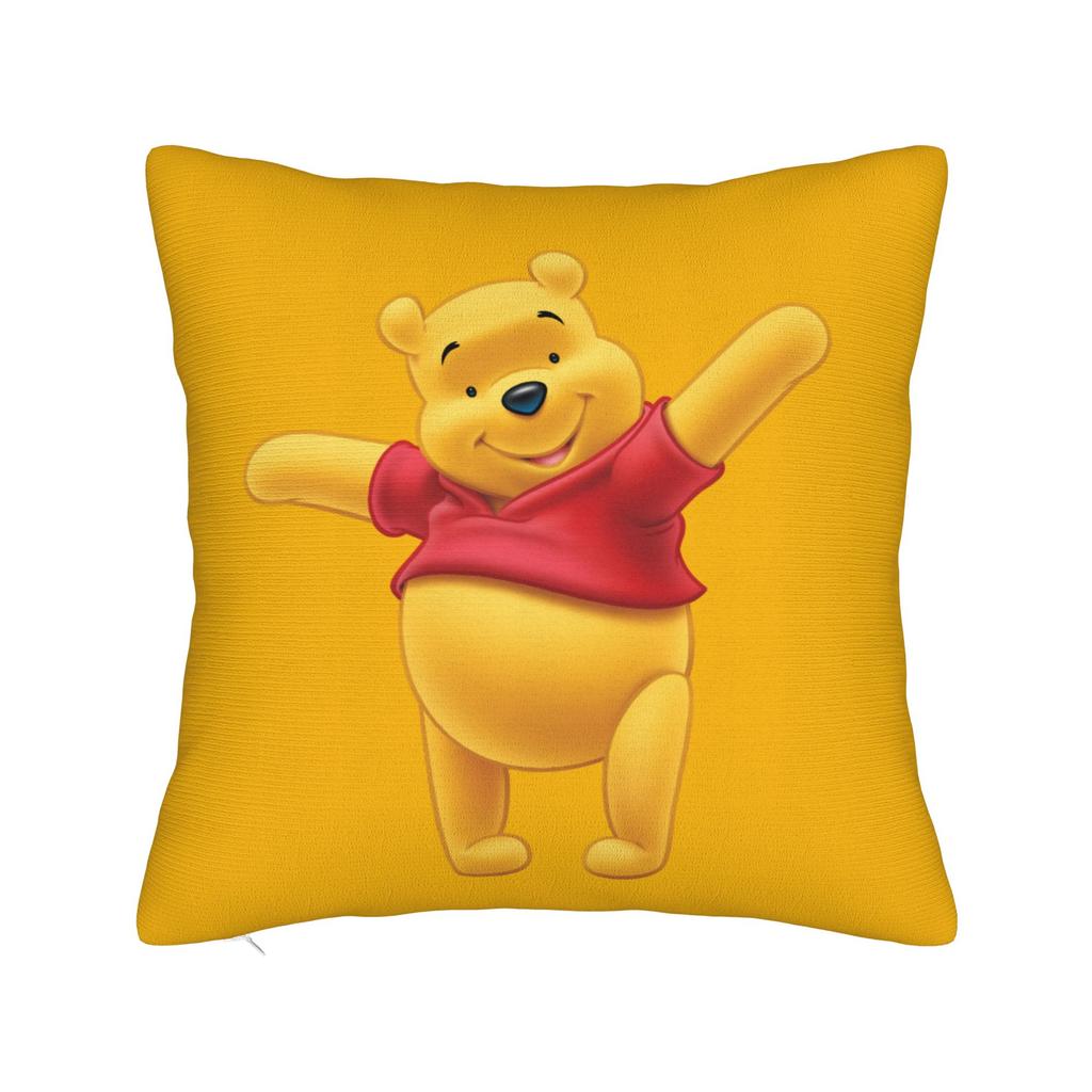 Federa per Cuscino Quadrata Cartone Animato Winnie the Pooh Poliestere Decorativa Maialino Tigro Ih-Oh, Federa 45*45cm