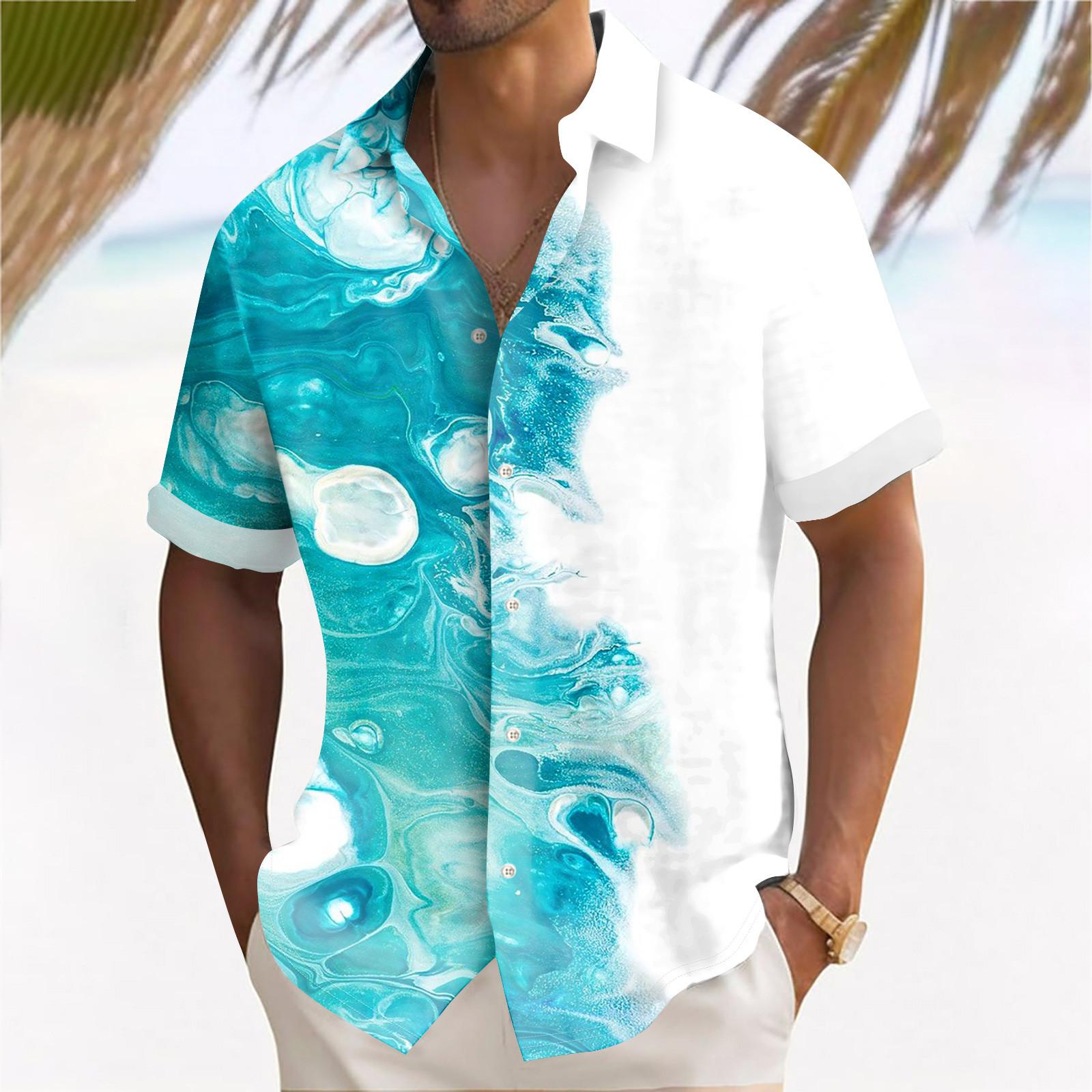 

Гавайская рубашка для мужчин, мужские винтажные рубашки для боулинга на пуговицах, летняя пляжная рубашка с коротким рукавом XXXXL