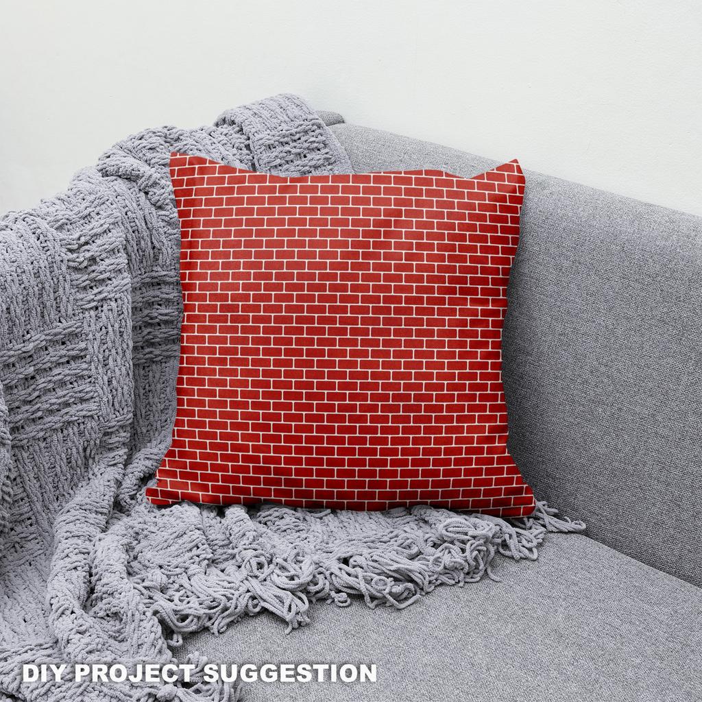 Royal Samt Stoff Polyester Zum Nähen - Motiv Roter Ziegel
