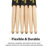 Donner 5A Maple Drum Snare Percussion Practice Sticks for Includes Birthday Gift Drumsticks, 3-Pair Set, Wood, Pad, Drum, Sticks, Beginners, Bag,