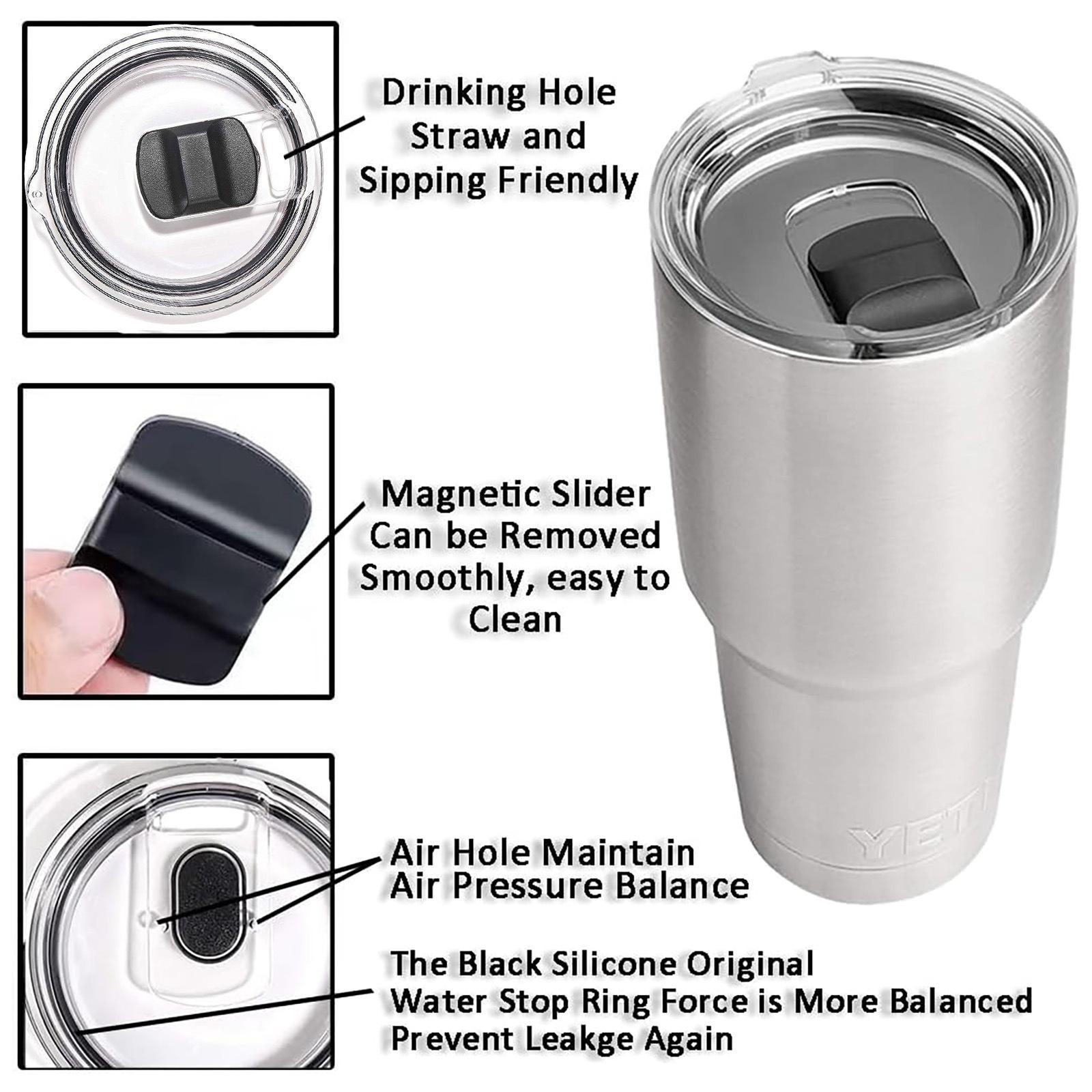 

3Pcs magnetic sliding cup lid is suitable for YETI cup or other Bingba cup lid replacements with the same cup mouth