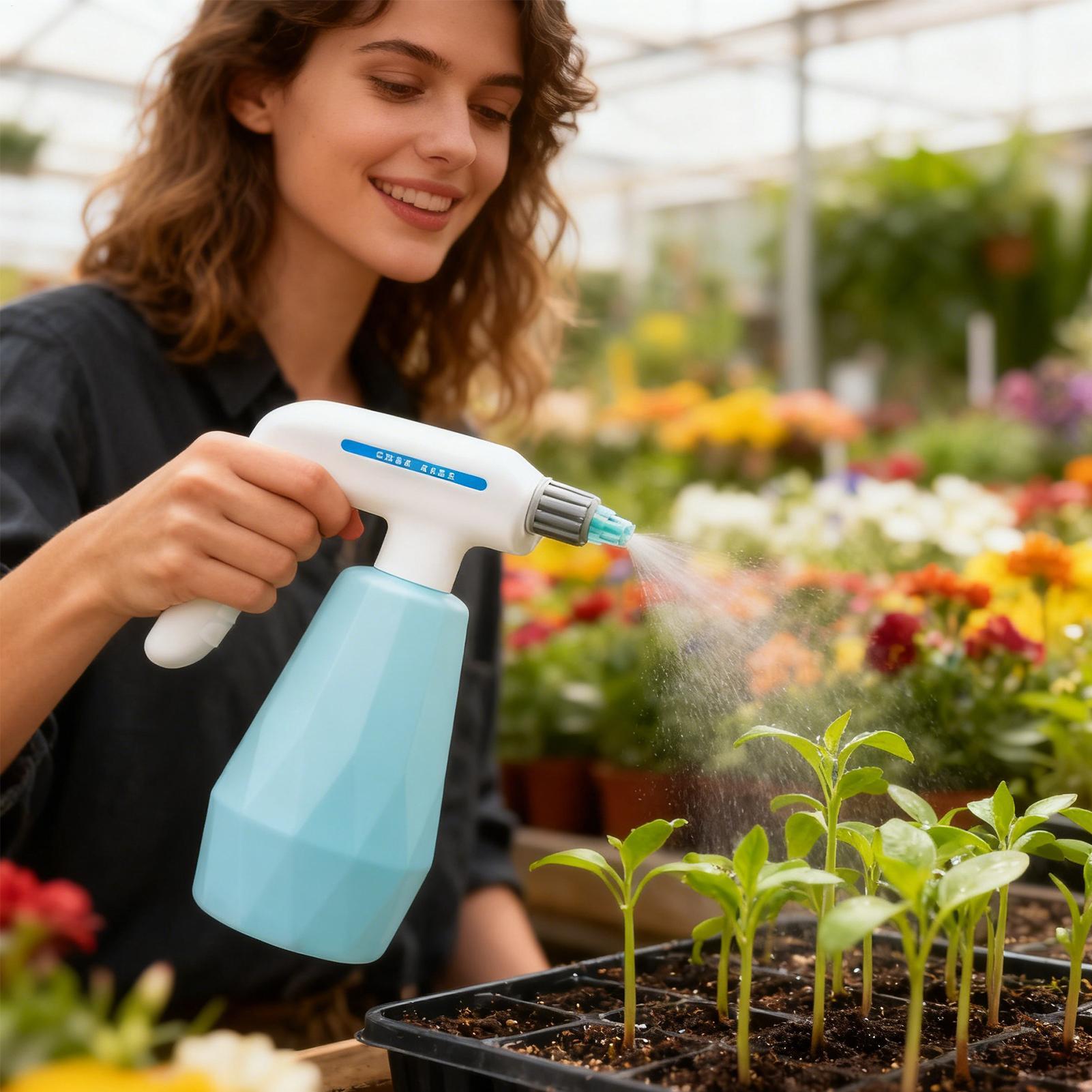 

1.2L Handheld Automatic Garden Sprayer Electric Plant Mister Spray Bottle Watering Can Spritzer Adjustable Spout Plant Tools China Mainland