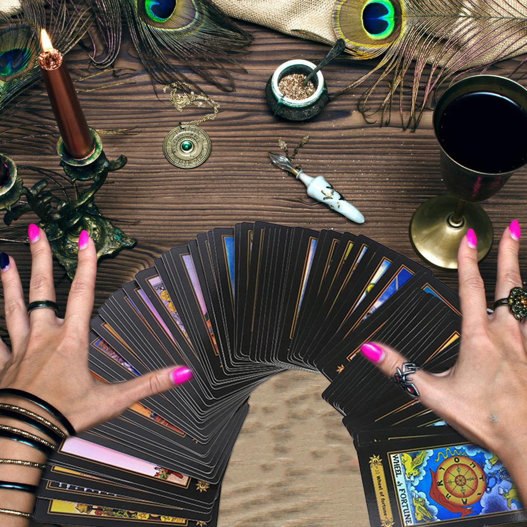 78 Tarot Deck Tarot Cards with English Manual Holographic Tarot Cards Future Telling Game for Beginners & Professional Players