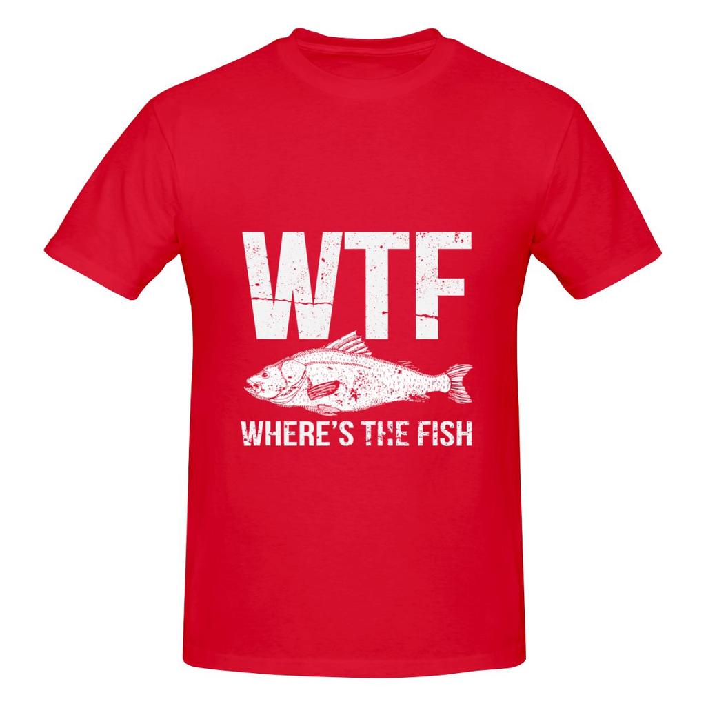 Wtf Where S The Fish Comfortable Tshirt Korean Style Lazy Heat Transfer Tees