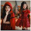 [AssassinCat] Halloween Children's Cosplay Costume Fairy Tale Little Red Riding Hood Dress Retro Court Stage Show Girls Walking Children's Clothing