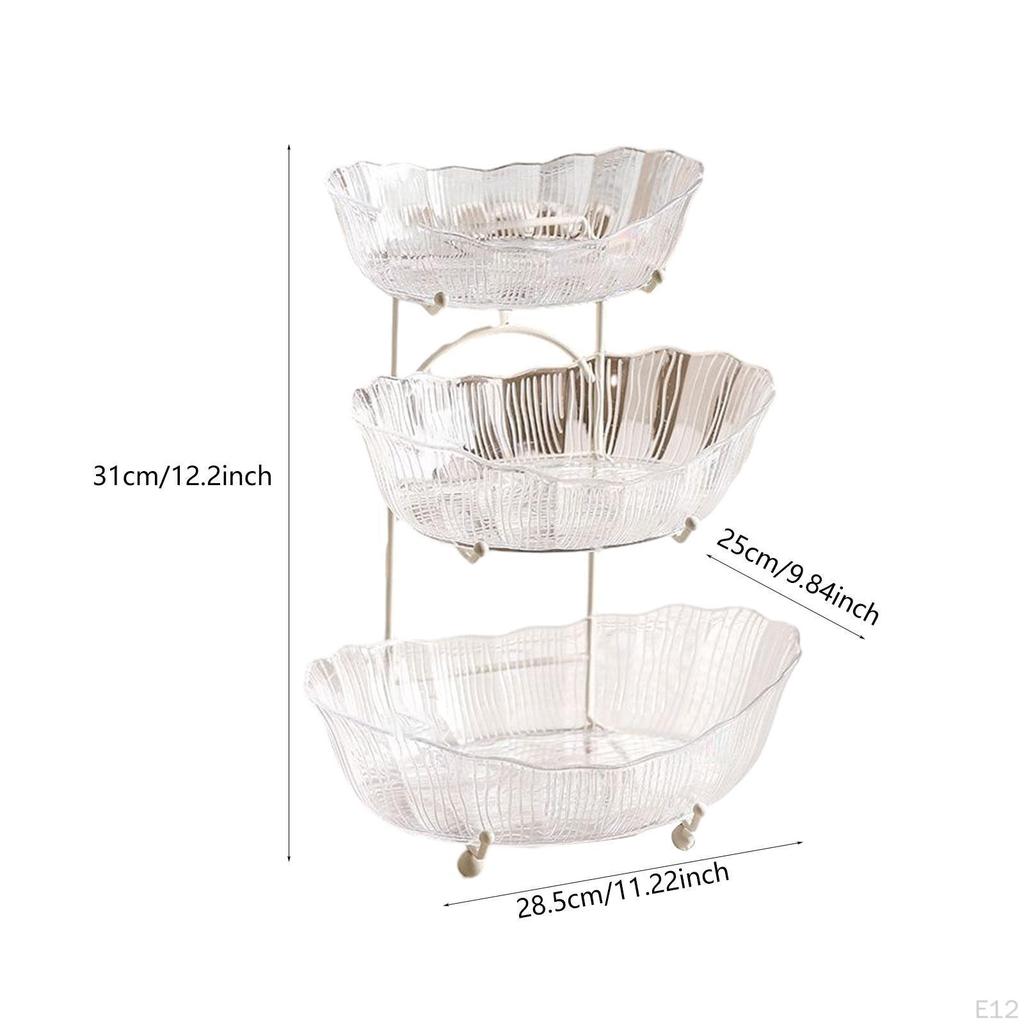 Tiered Fruit Bowl Basket Display Stand Dessert Cupcake Plate Platter Bread Vegetable Holder Serving