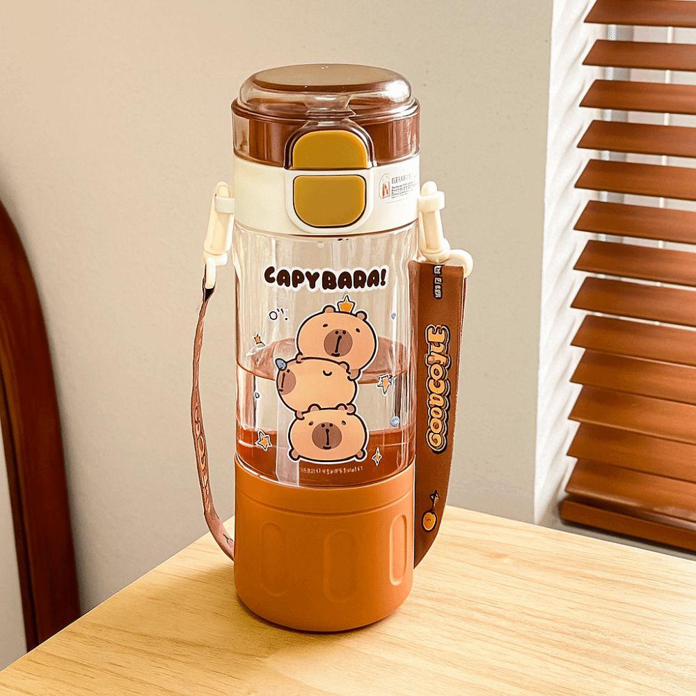 Leak Proof Cartoon Water Bottle Portable Drink Bottle Lightweight Plastic Water Cup  Daily Use